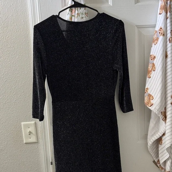 Forever 21 Shimmering Black Long Sleeve Dress - Picture 3 of 4